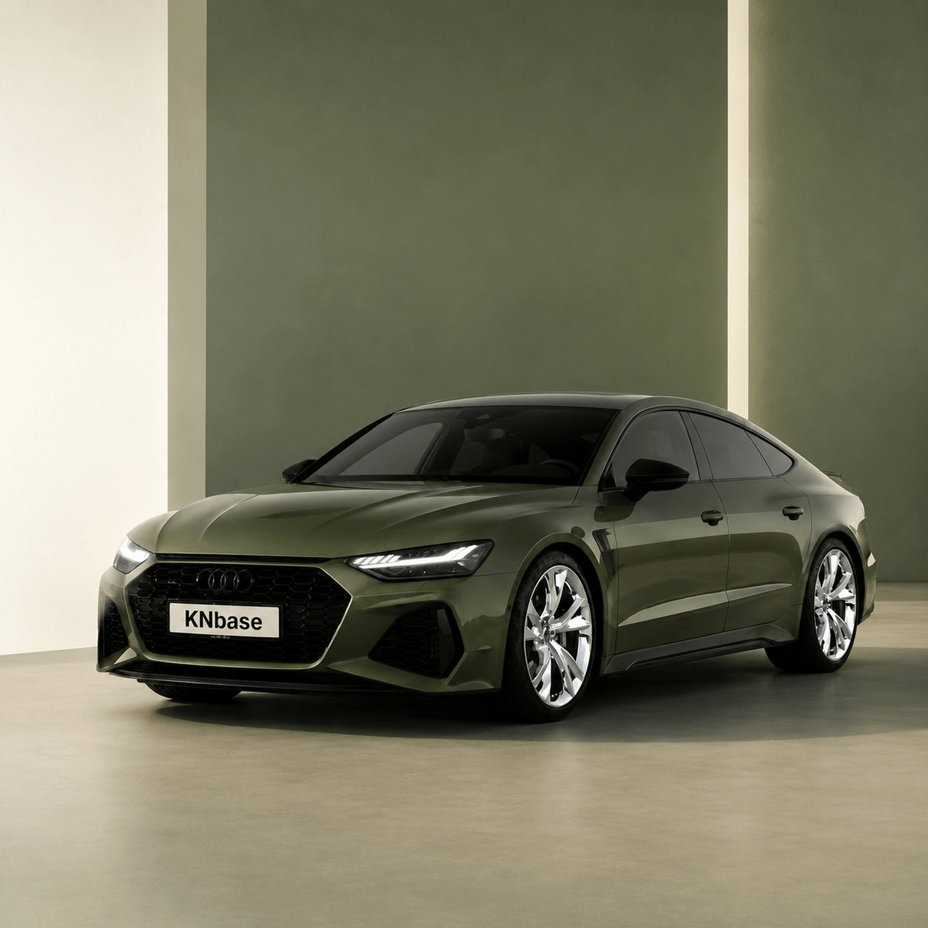 Mørkegrøn Audi med KNbase-nummerplade